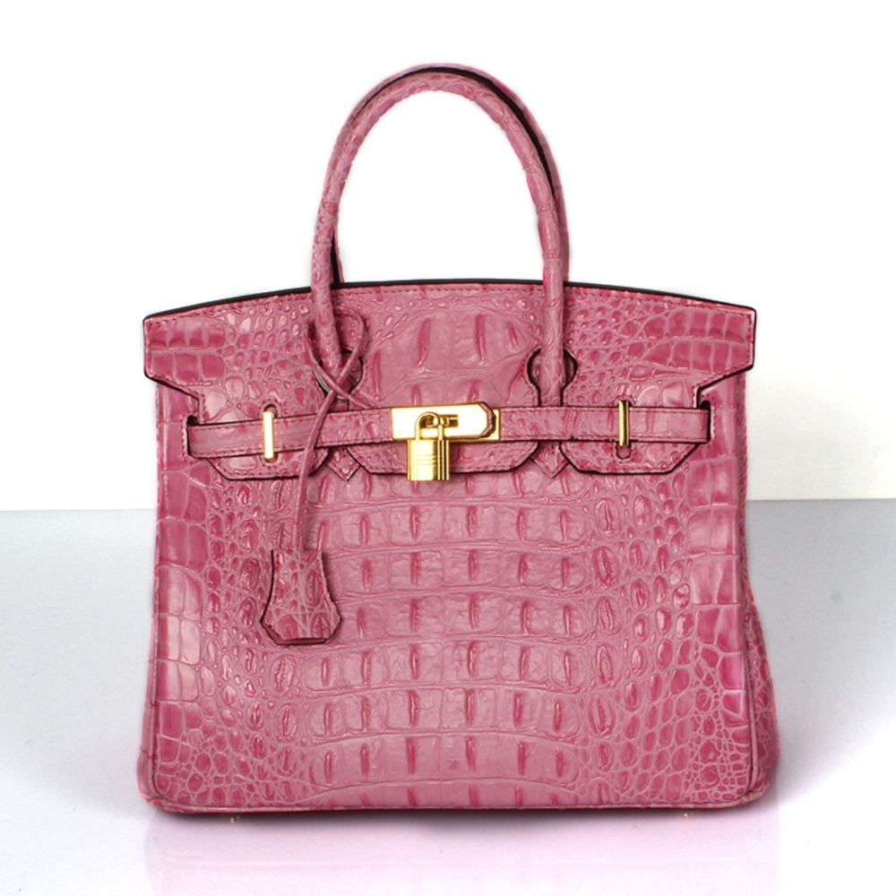 Crocodile Embossed Leather Tote
